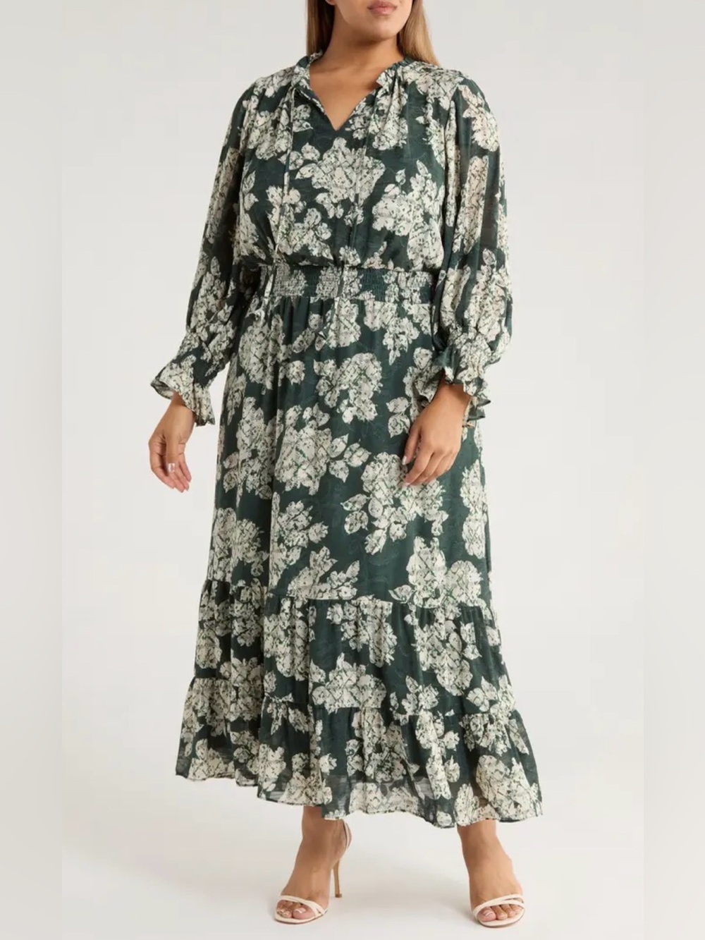 NWT Vince Camuto Floral Smocked Maxi Dress XXL